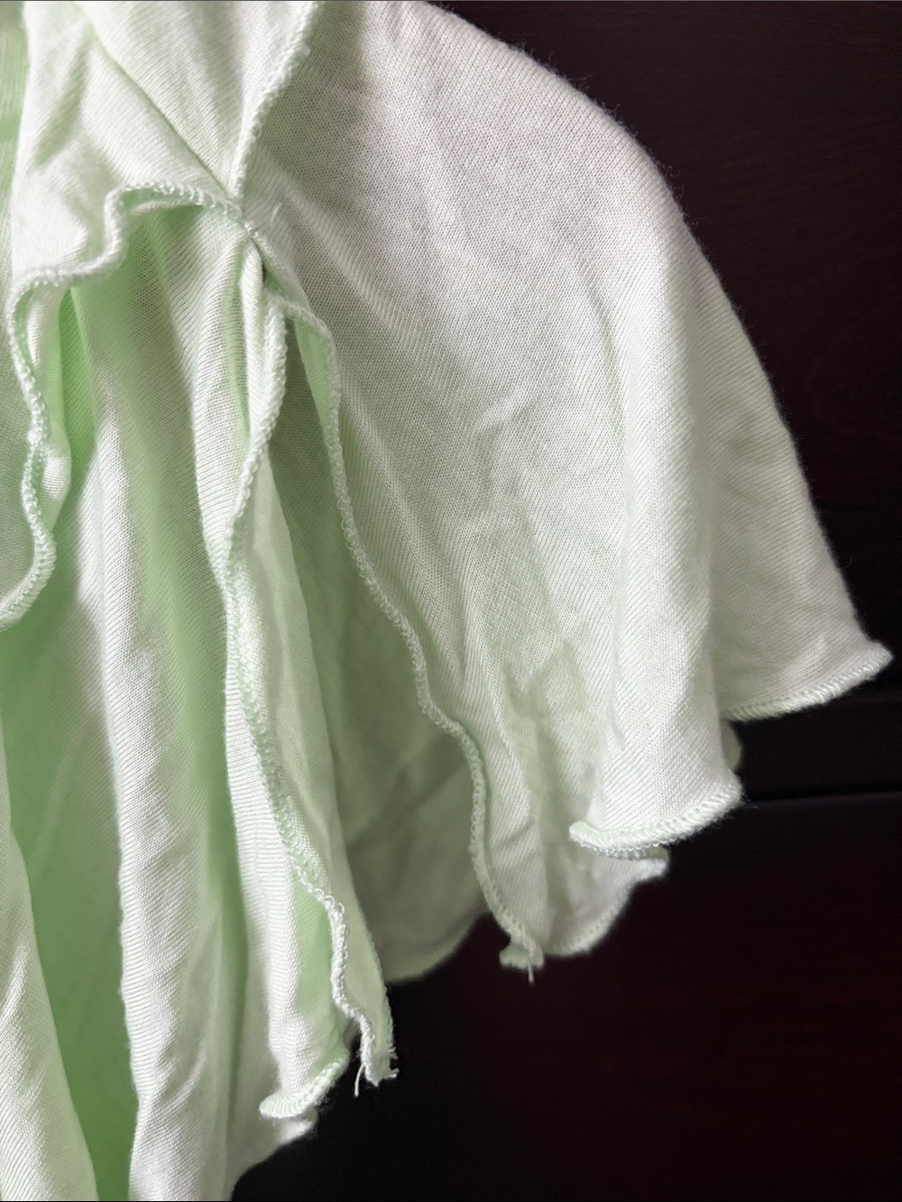 Language Light Mint Ruffle Front Tunic - Picture 4 of 5